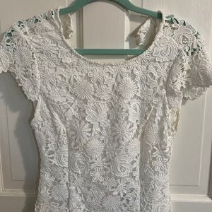 Lulus Romance Language Backless White Lace Dress